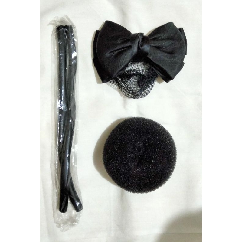 Aneka Aksesoris Jepit Hairnet/ Roll Sosis Rambut/ Hair Bun Donut Accesories Preloved