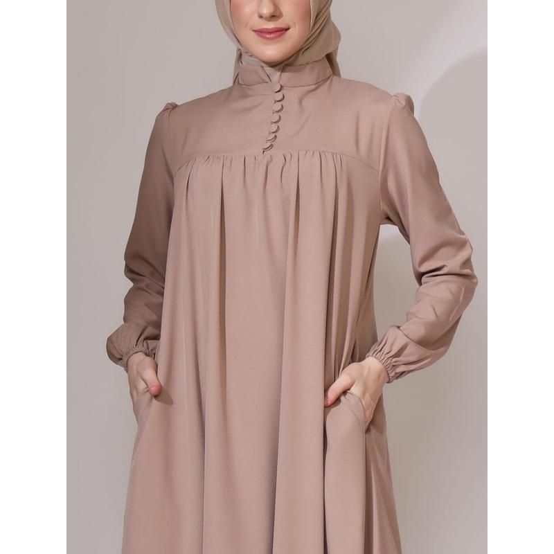 Azka Dress Polos Gamis Lengan Panjang Dress