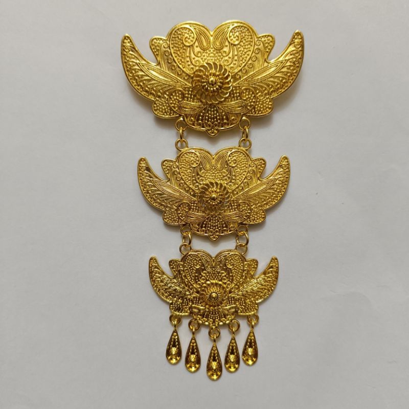 jewelry36 Kalung & Bros Pin Brooch Susun Adat Kebaya KutuBaru Kuning Putih Permata Polos Hijab Pesta