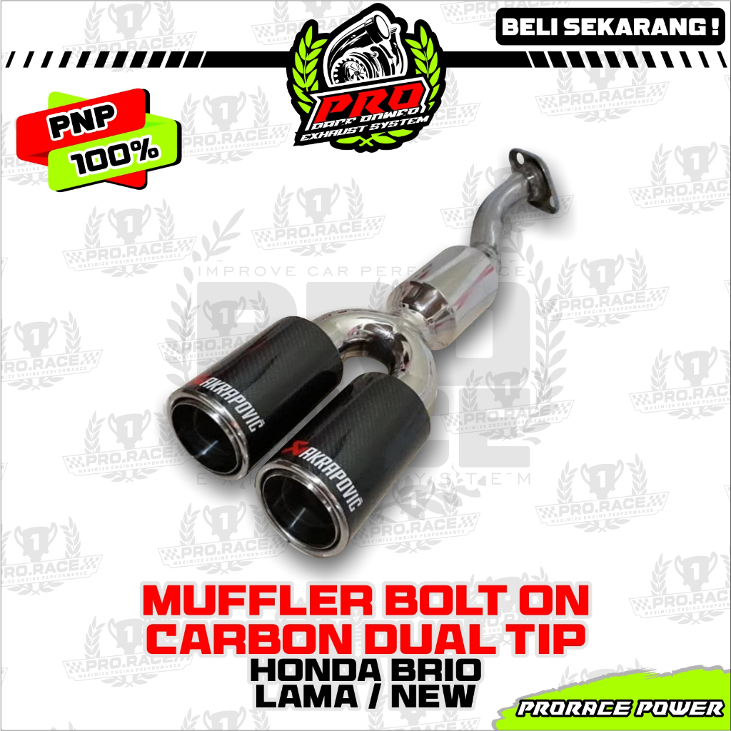 KNALPOT BOLT ON HONDA BRIO LAMA BRIO NEW MUFFLER CARBON DUAL TIP PRORACE