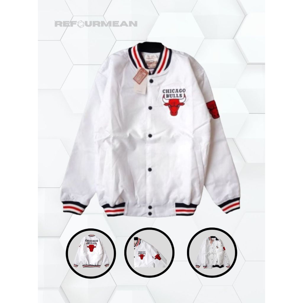 REFOURMEAN - Jaket Varsity Basketball Vintage - NBA Chicago Bulls Lakers Celtics Team