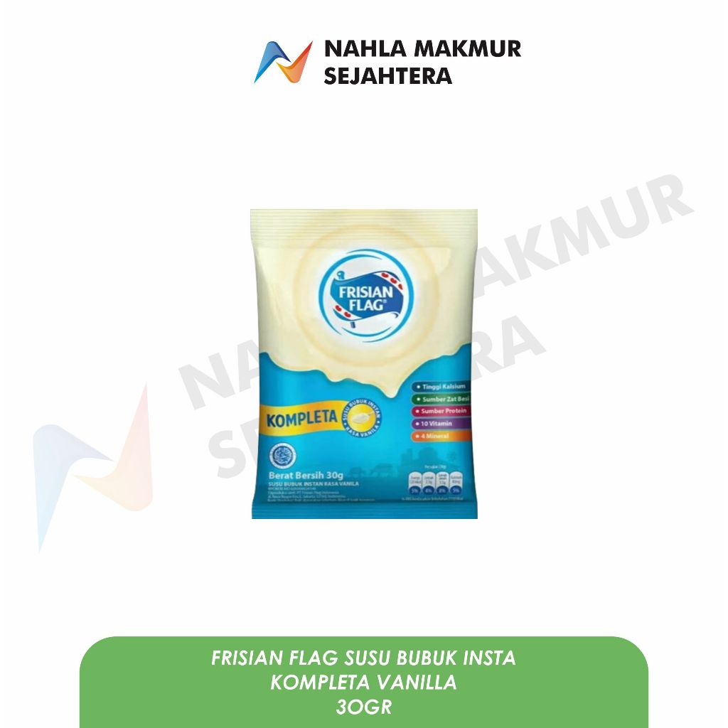 

Frisian Flag Susu Bubuk Kompleta Instant Vanilla 30gr Kemasan Sashet Isi 10 Pcs