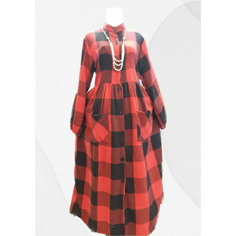 Uda Uni Colletion— Gamis Wanita kotak-kotak