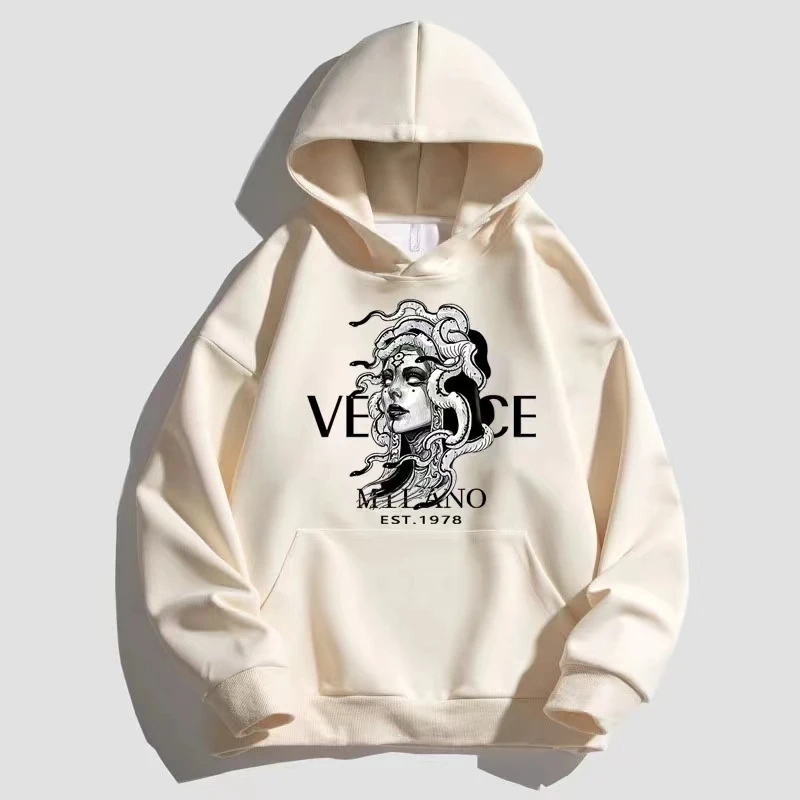 Jaket Hoodie Versace 1978 Cream Premium Quality / Hoodie Pria Wanita Terbaru