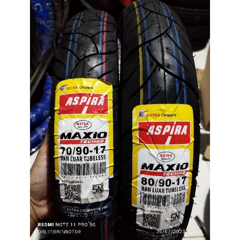 Ban Set Aspira Techno Satria Fu Tubles/Ban Set Aspira Techno Sonic Tubles/Ban Set Aspira Techno Tubl
