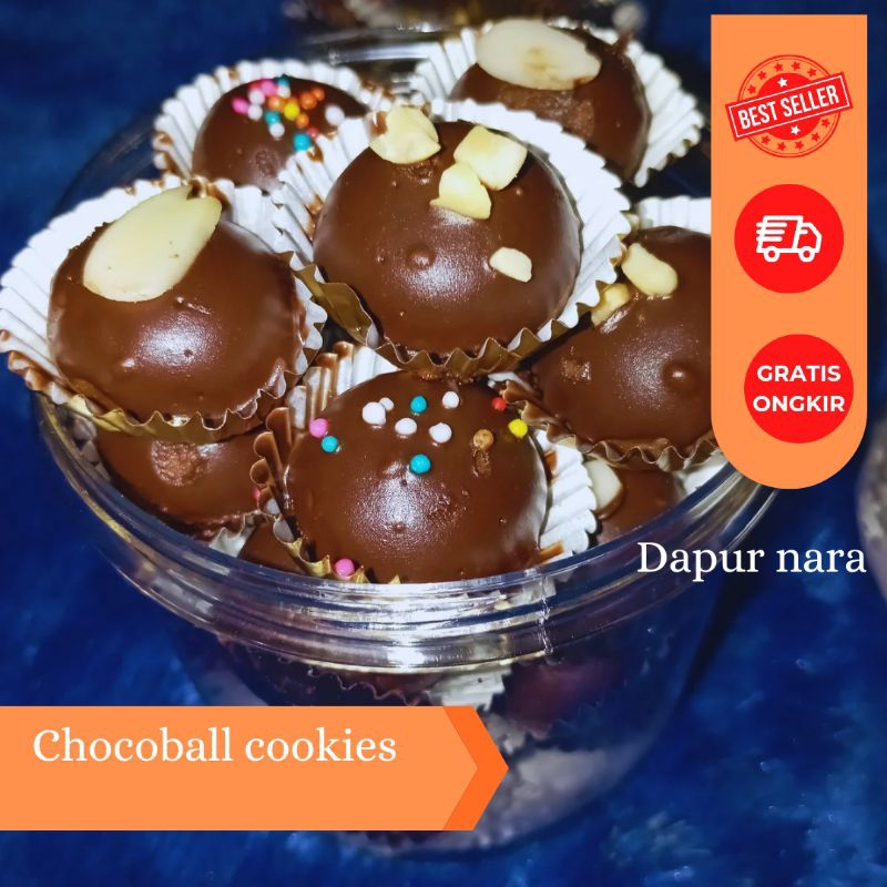 

Chocoball toples 600ml/Bola coklat /Chocoball cookies/Kue coklat/Kue kering lebaran