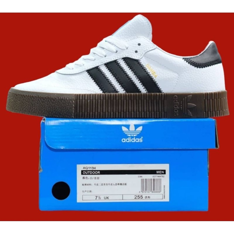 SEPATU WANITA ADIDAS SAMBA ROSE White Black Gum ORIGINAL 100 %