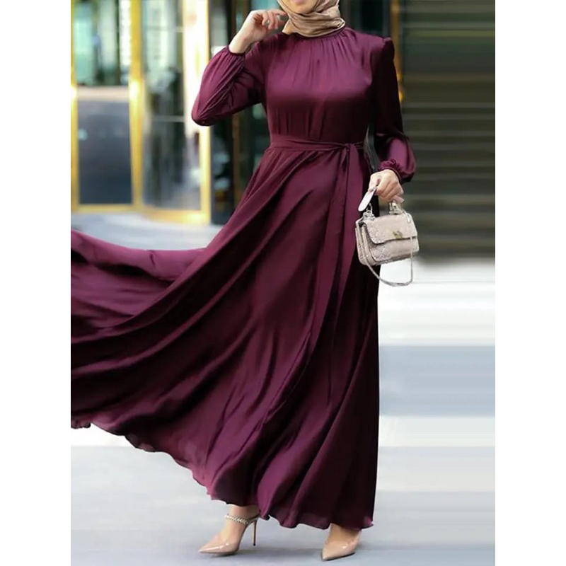 zanzea dress long dress gamis maxi dress satin velvet hijab friendly baju lebaran idul fitri reguler