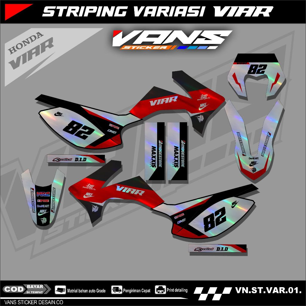 striping stiker motor Viar cross 150, Sticker lis variasi motor Viar cross 150