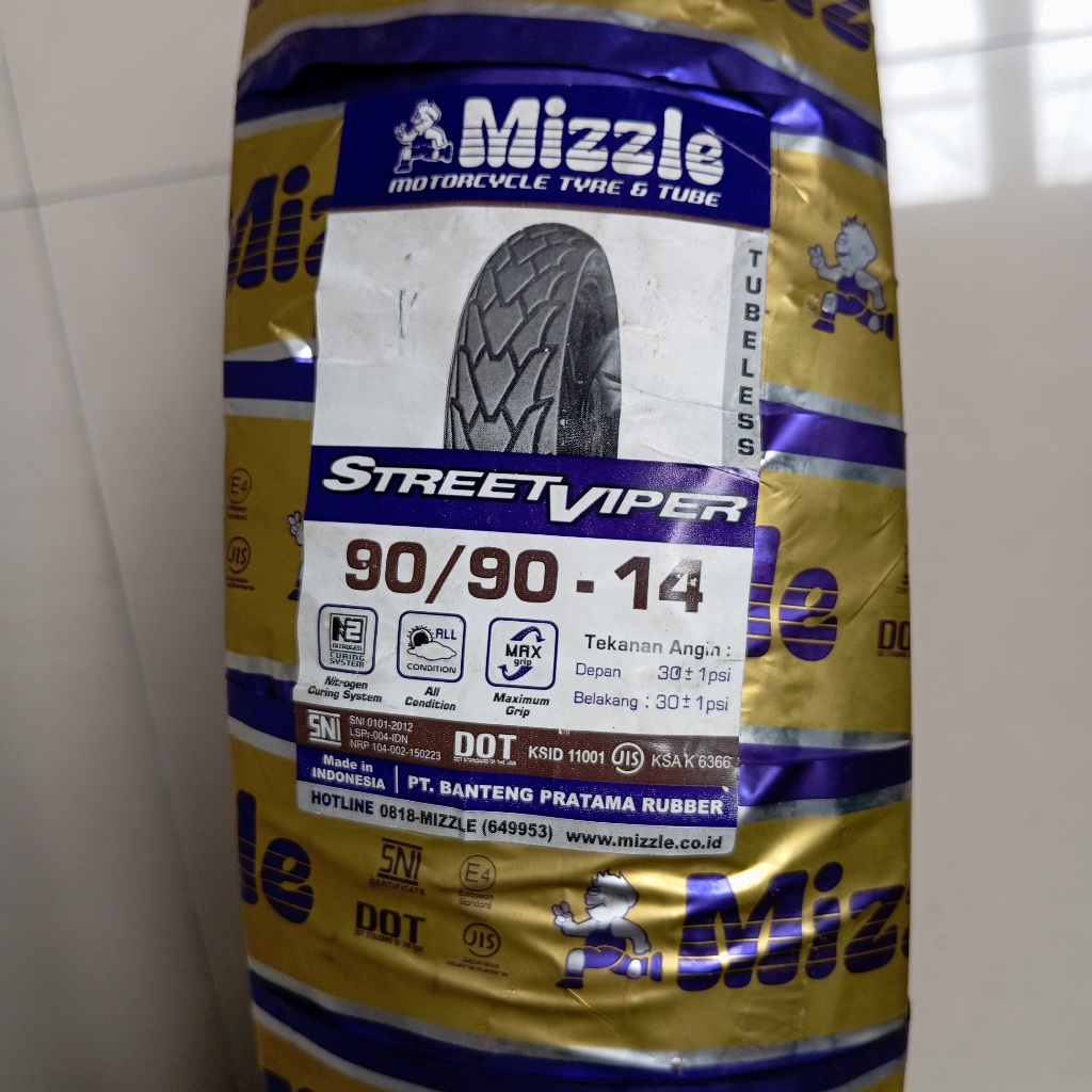 BAN TUBLESS 90/90 Ring 14 Mizlle Ban Belakang Beat Vario