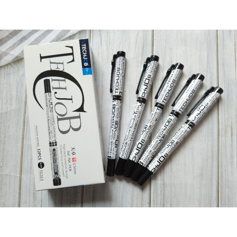 

(12PC) BULPOIN GEL TECHJOB TG-313A 0.5MM HITAM