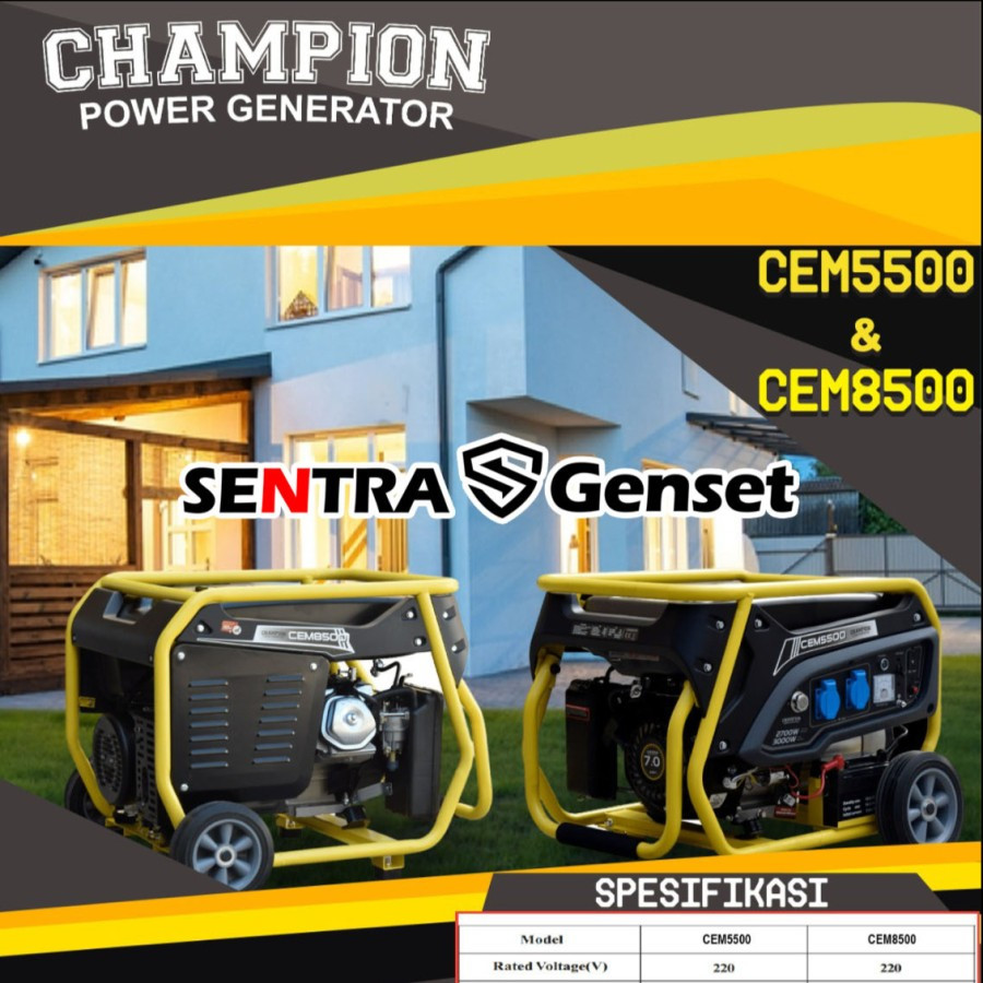 Genset 3000 watt 100% Tembaga Champion CEM 5500