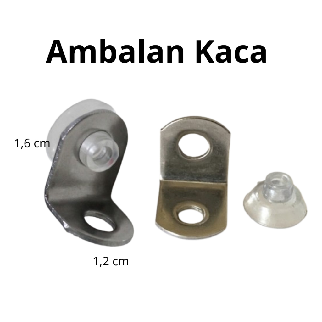 Ambalan Cop Kaca Sekrup AKP 15 Ambalan Siku L | Tatakan Kaca L