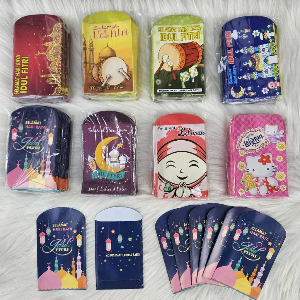 

PROMO 100pcs Amplop Lebaran Idul Fitri 2025 Motif Karakter Anak Ukuran Sedang M