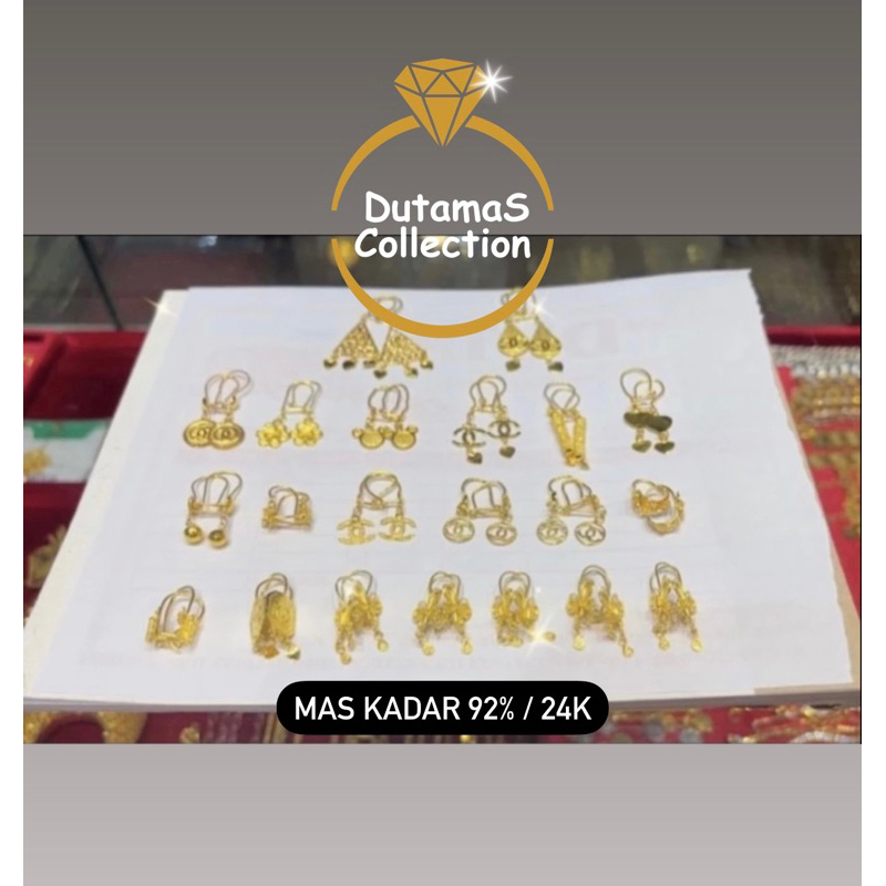 Anting Dewasa Banyak Motif Berat 1/4 sk (1,67gram) Emas Asli Kadar 90% / 24