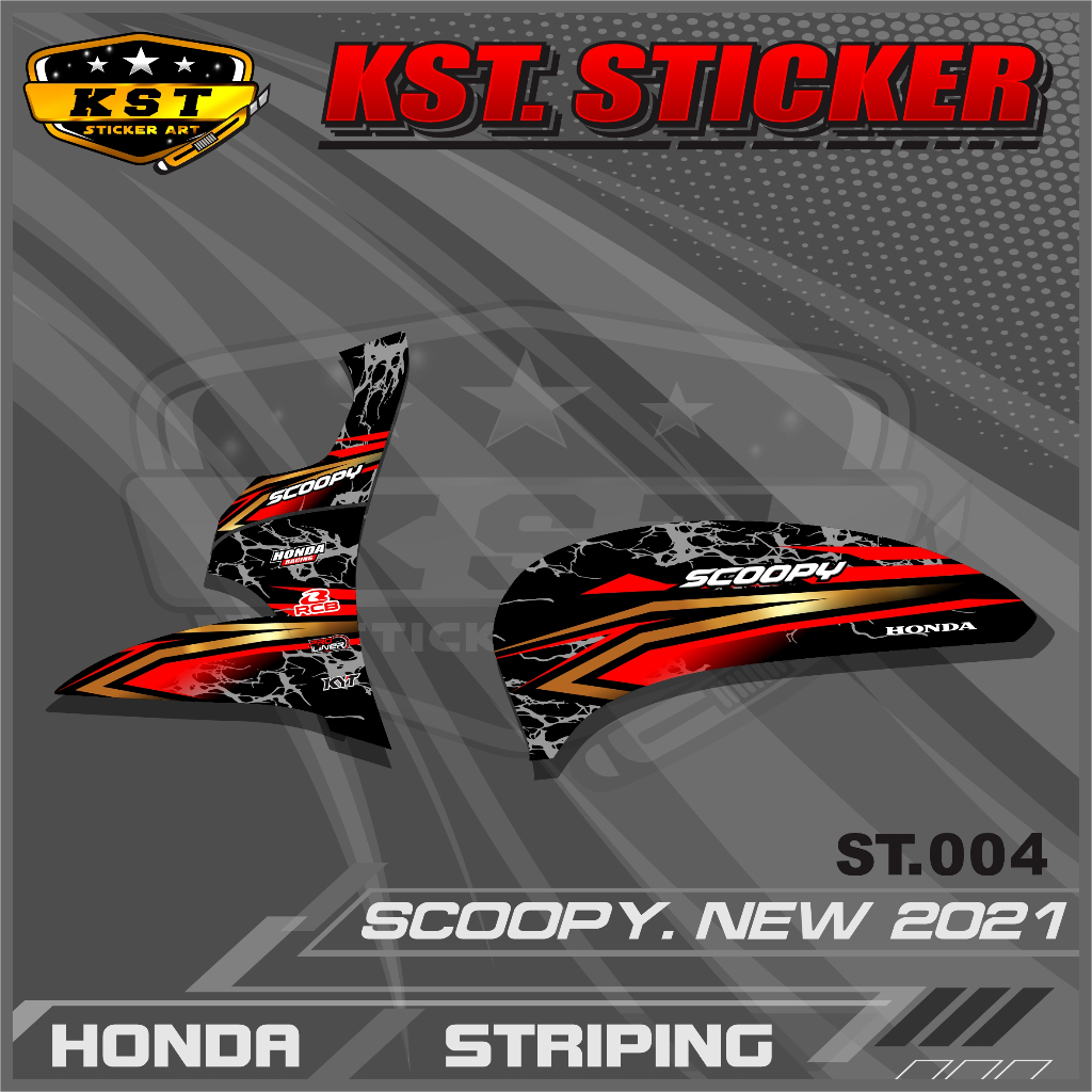 Striping Scoopy 2021 - Sticker Striping Scoopy 2021 Desain Racing. ST 004