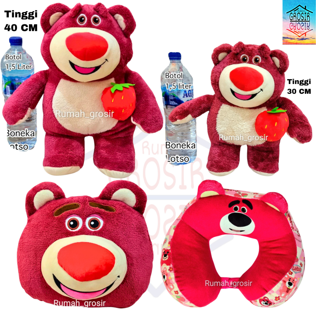Boneka Lotso Strawberry Bantal Boneka Lotso Strawberry Toy Beruang Mainan Anak