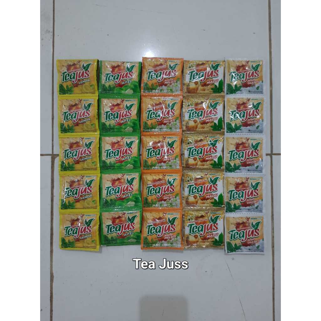 

teajus tea jus renceng gula batu lemon madu melati apel 10sachet