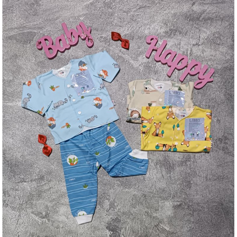 LIBBY Setelan Baju Panjang Newborn 0-3 Bulan