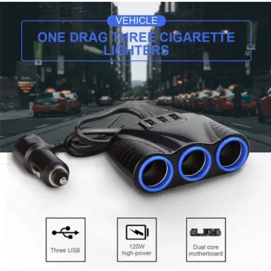 Car Lighter Socket Adaptor USB Charger Splitter