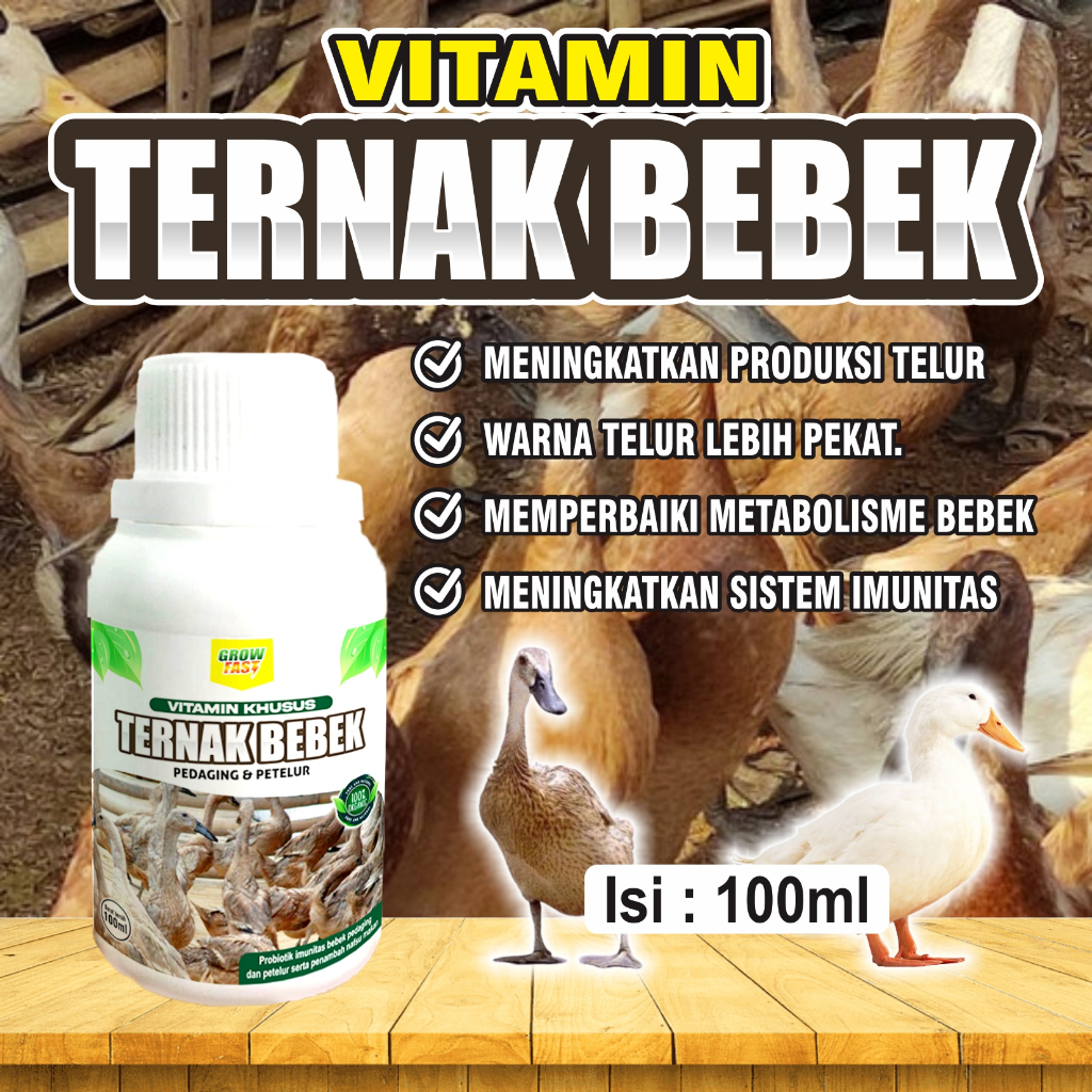 Vitamin Bebek Potong 100ml Obat Pakan Pemacu Pertumbuhan Bebek Potong Suplemen Bebek Petelur