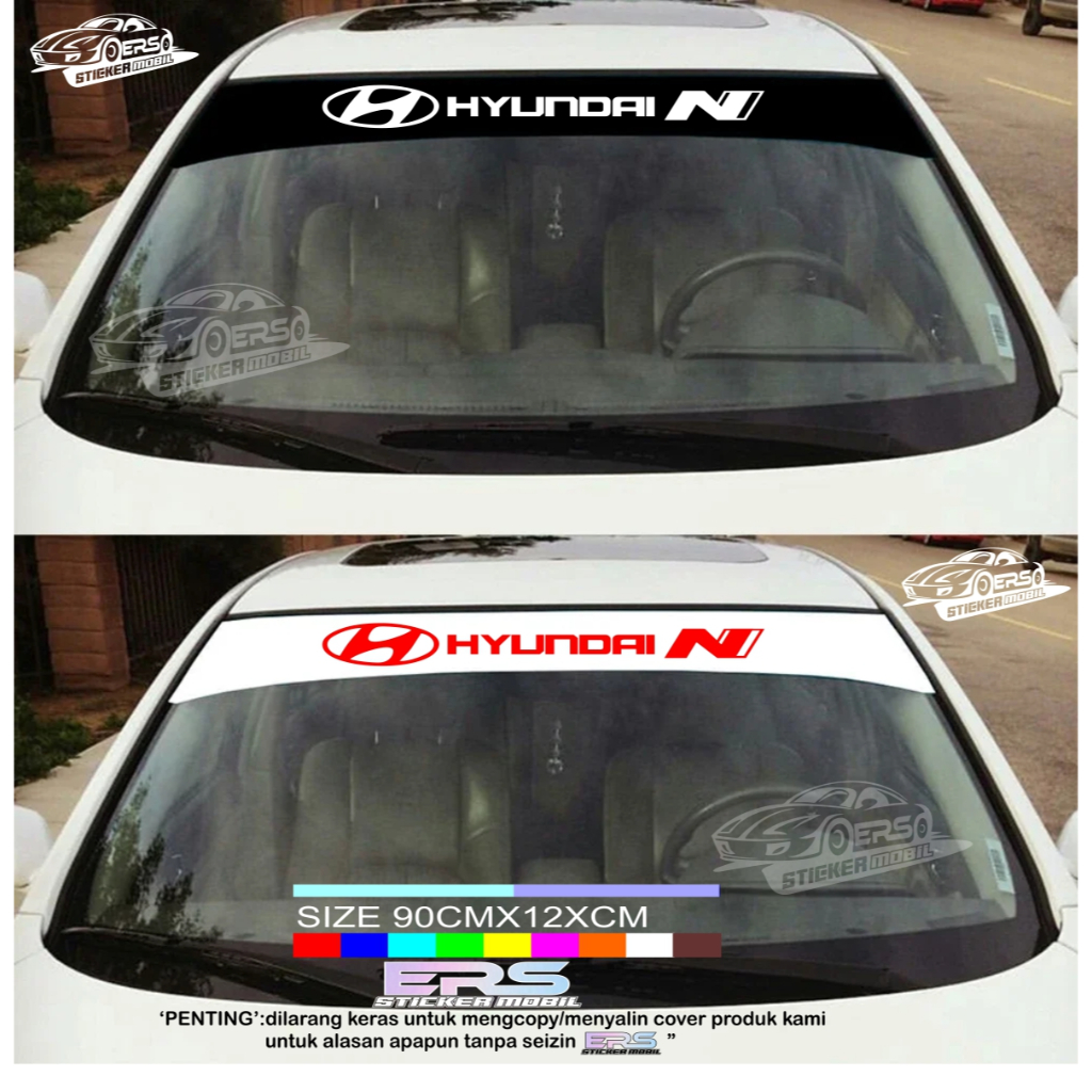 STIKER MOBIL HYUNDAI PELINDUNG MATAHARI KACA DEPAN CUTTING STIKER