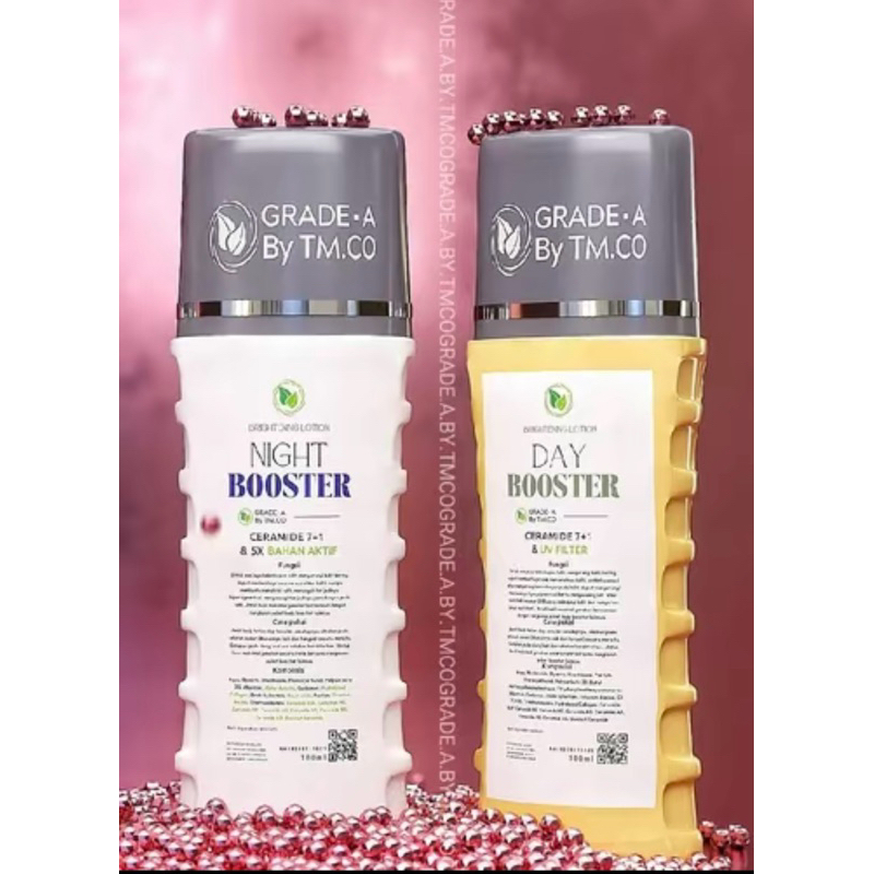 Injeksi Booster Pagi Paket Booster Perawatan Kulit Pagi dan Malam - Serum Pemutih dengan SPF Pagi Da