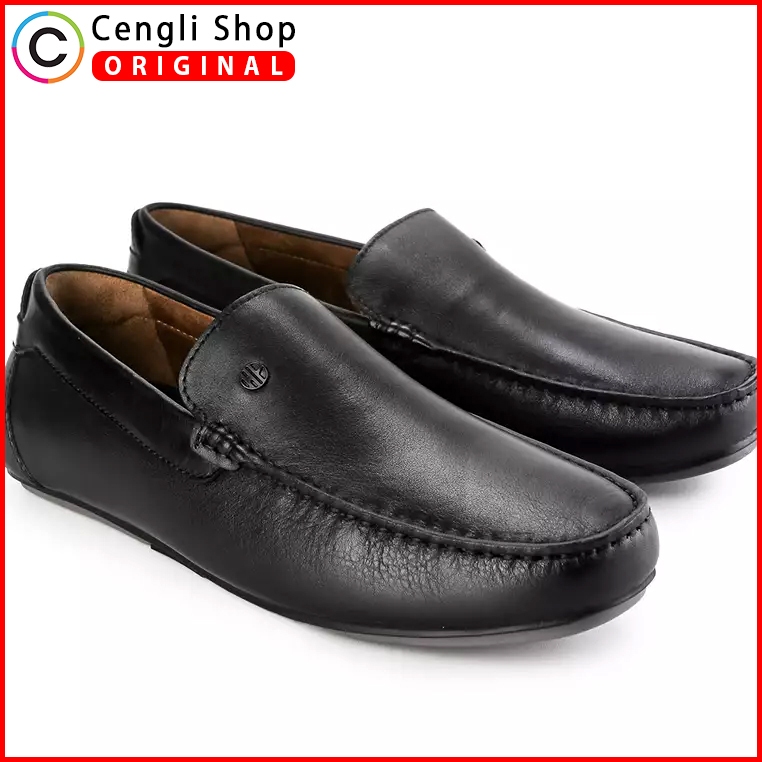 HM05 SEPATU PRIA LOAFER HUSH PUPPIES ORIGINAL LOAFERS KULIT ASLI ORI HITAM