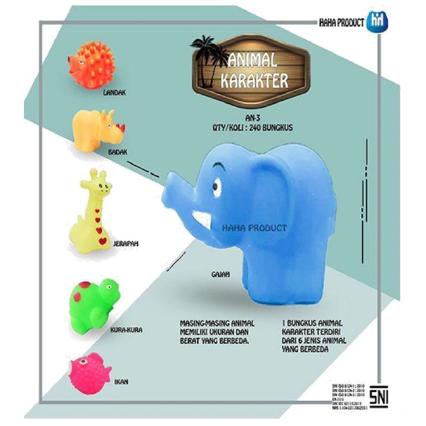 MAINAN KARET - ANIMAL KARAKTER - MAINAN ANAK - TOYS