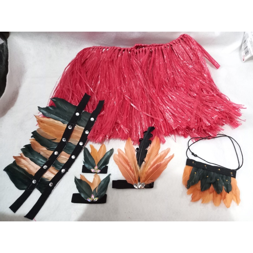 Perhiasan tari Lengkap, gelang tari, rok tari, bando tari, kalung tari, anting tari, kalung etnik, a