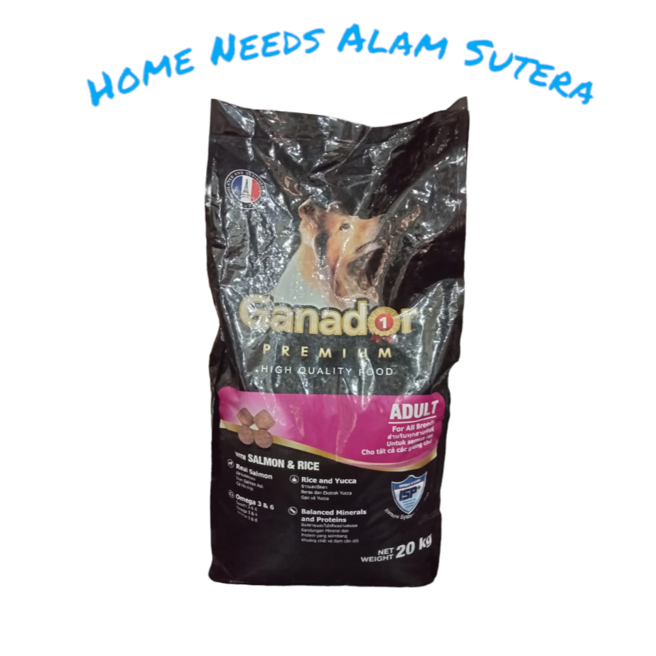 Dog food GANADOR adult salmon & rice 20kg & 10kg makanan anjing - INSTAN