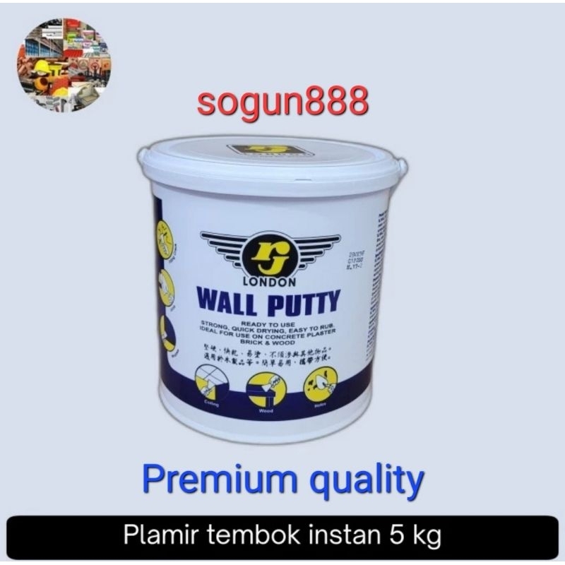 Plamir instan tembok RJ 5 kg. plamir tembok. dempul tembok. wall putty