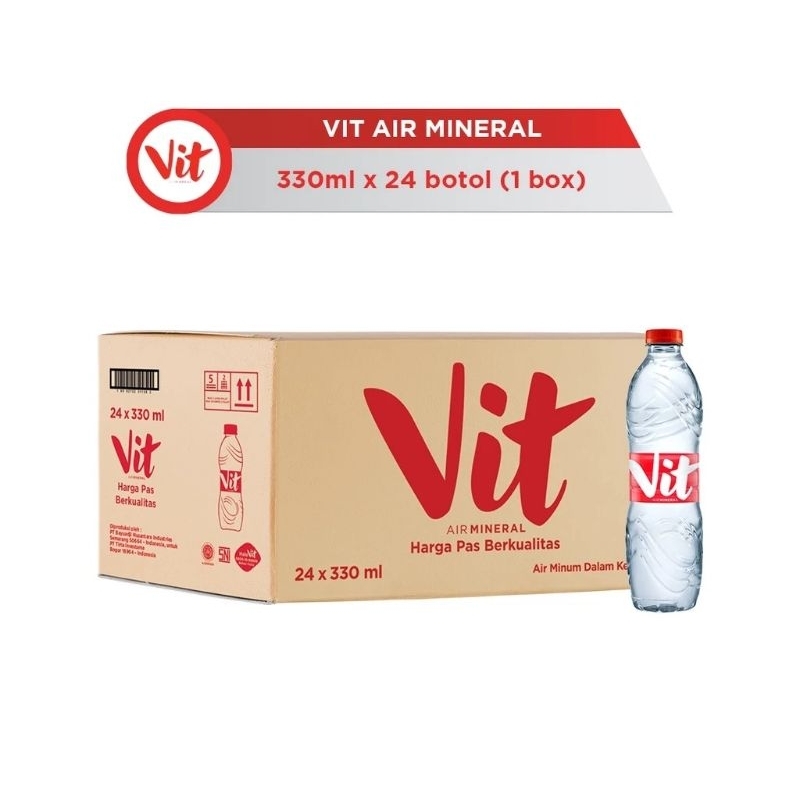 VIT Air Mineral 330ML Vit Botol Mini 1 Dus Isi 24 Botol