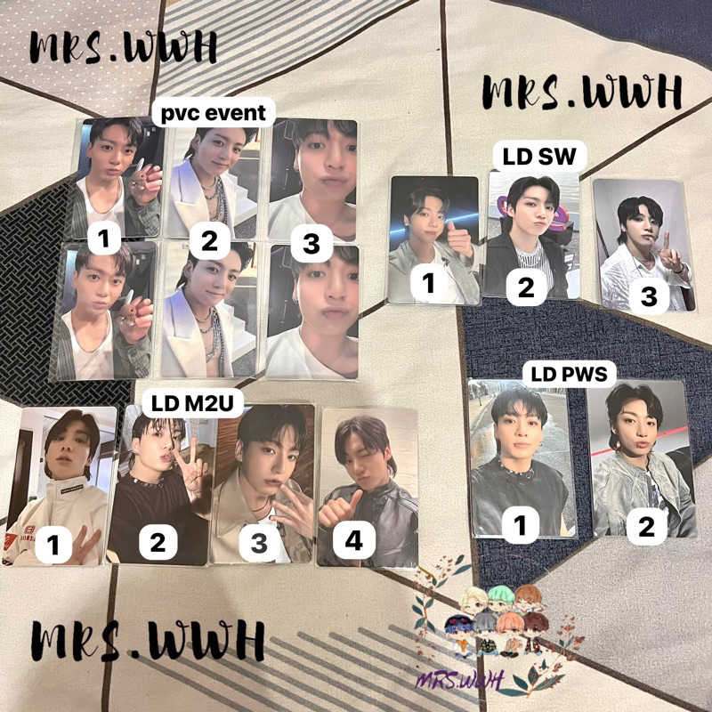 READY STOK PC OFFICIAL JK GOLDEN LD PWS M2U PST SW BTS JUNGKOOK LUCKY DRAW PHOTOCARD POWERSTATION SO