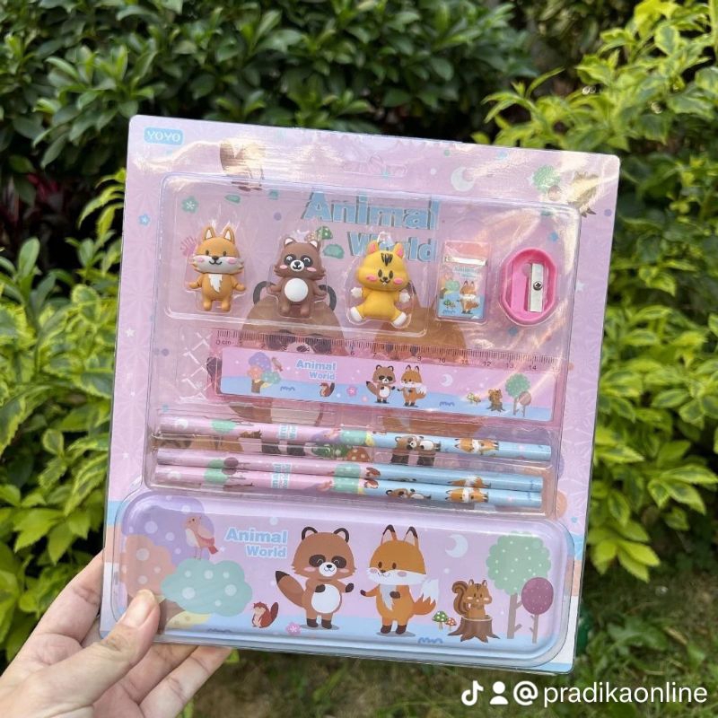 

STUDYSET SET ALAT TULIS ANAK MOTIF ANIMAL ASTRON UNICORN YO2002