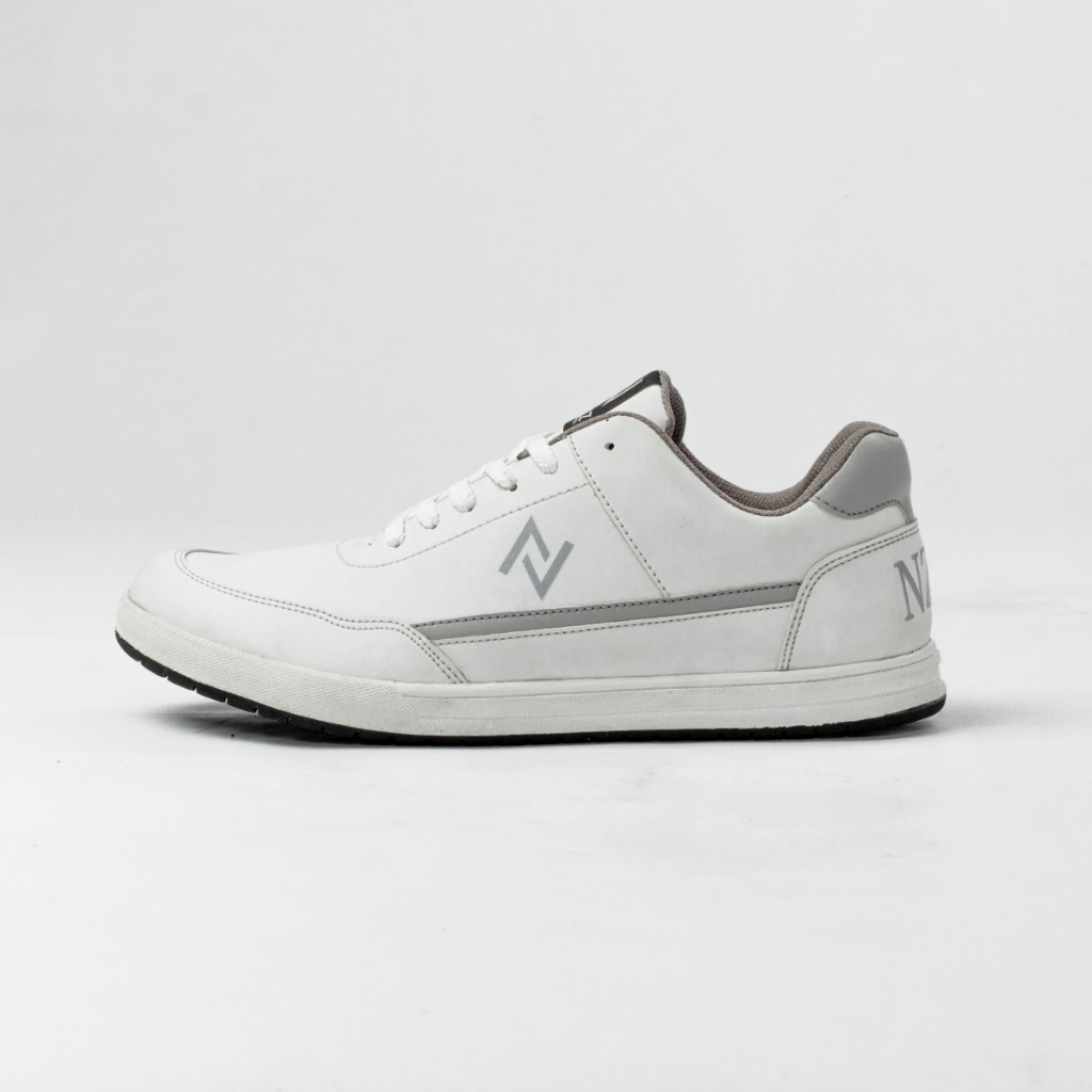 NAZREAL - Sepatu Sneakers Casual Pria Leonardo White Grey