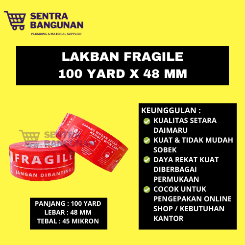 

Lakban Fragile 100 Yard x 48MM - SETARA DAIMARU