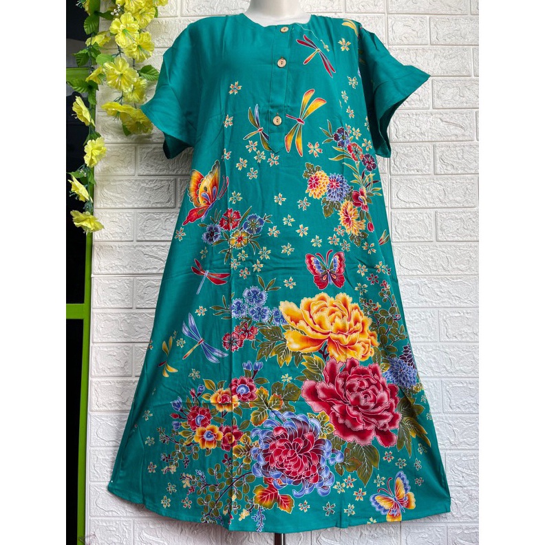 Original COD Kencana Ungu 4 Asli Label Biru Daster Busui Jumbo LD12 cm Daster Pendek Terlariss Kekin