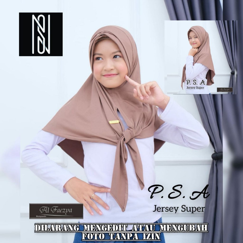 HIJAB AL FAEZYA SEGITIGA PET SILANG ANAK INSTAN