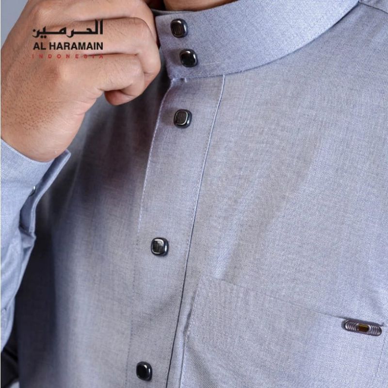 Gamis Jubah Al Haramain Woll Premium Manset Kancing Kotak  Model  07 | Gamis Pria | Haromain | Fashi