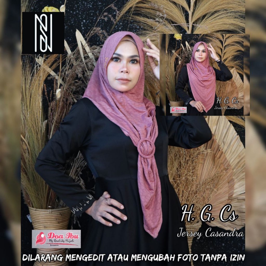 HIJAB SEGITIGA OVAL INSTAN SOFT PET GESPER DOA  IBU