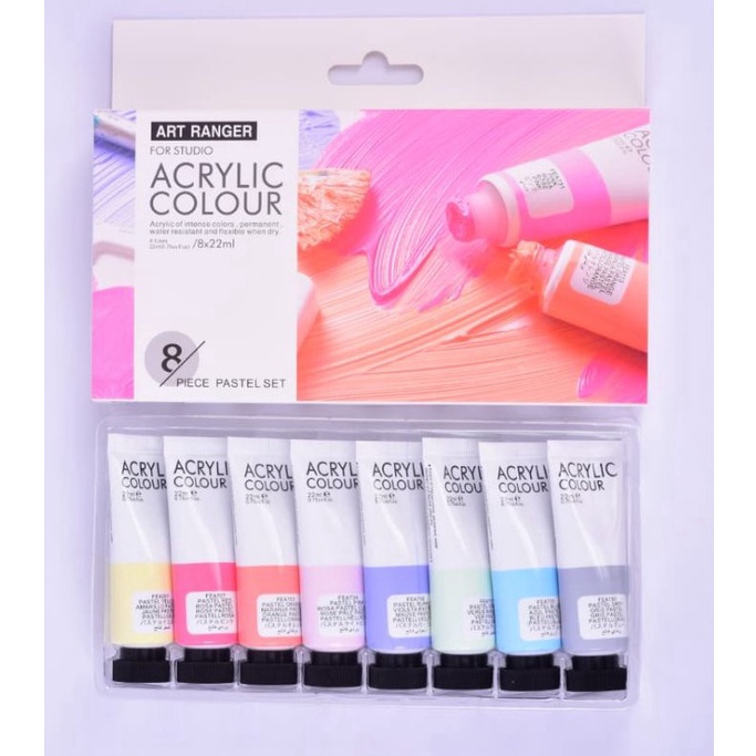 

Ready art ranger 8x22ml cat acrilic set pastel CE