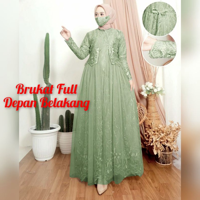 Grosir Maudy Gamis Baru Brukat Premium Full Layer Depan Dress Seragam Pesta Kondangan Remaja Dewasa 