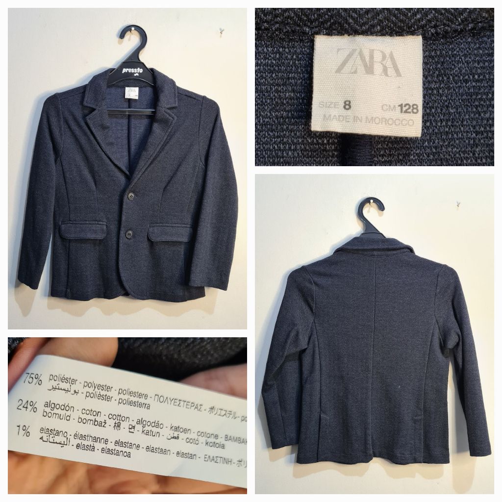 Zara Dark Blue Blazer Coat Outer Outwear Woman Atasan Biru Tua Baju Kantor Wanita