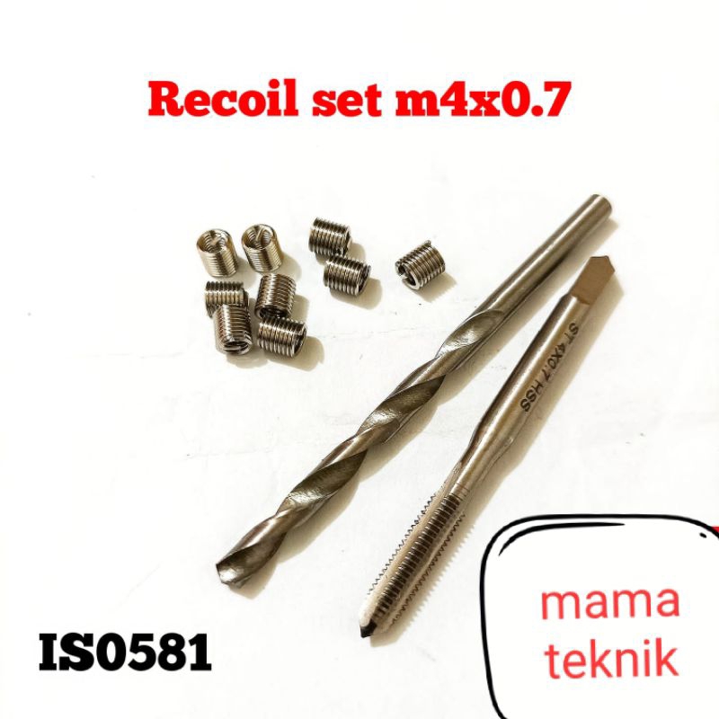 recoil set m4x0.7 paket recoil komplit tap n bor