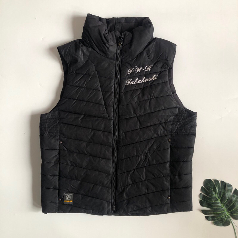 Even River Bordered Black Vest Rompi