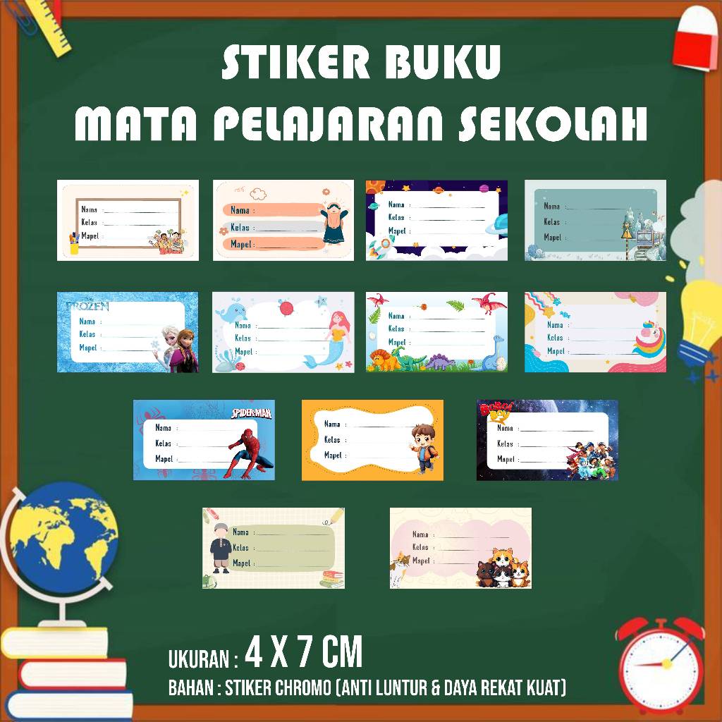 

(1 pcs) STIKER LABEL BUKU PELAJARAN - STIKER MATA PELAJARAN - STIKER MAPEL