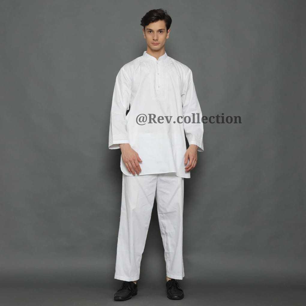 Koko Pria Atas Bawah | Koko Pria Set | Kurta Set Pria | Pakistan Pria Khusus Putih ( Hanya Baju Dan 