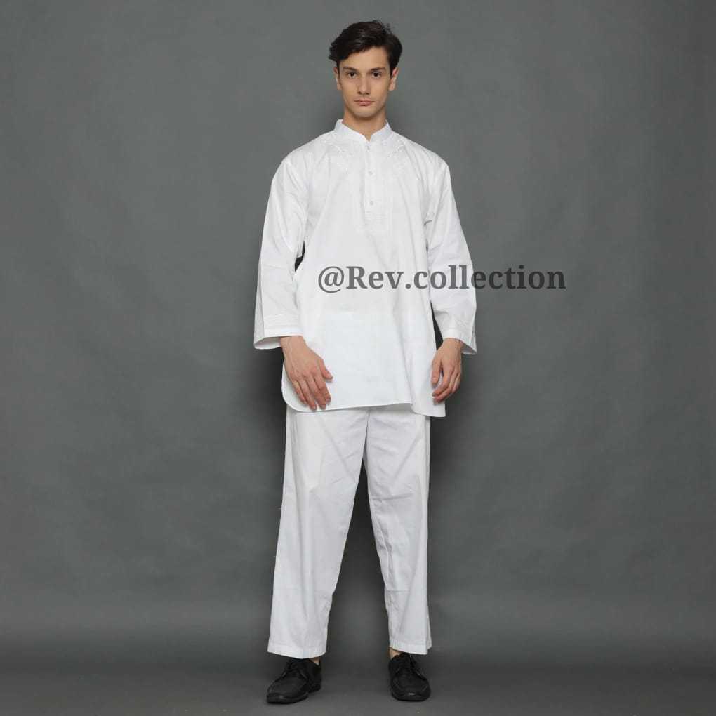 Koko Pria Atas Bawah | Koko Pria Set | Kurta Set Pria | Pakistan Pria Khusus Putih ( Hanya Baju Dan Celana )