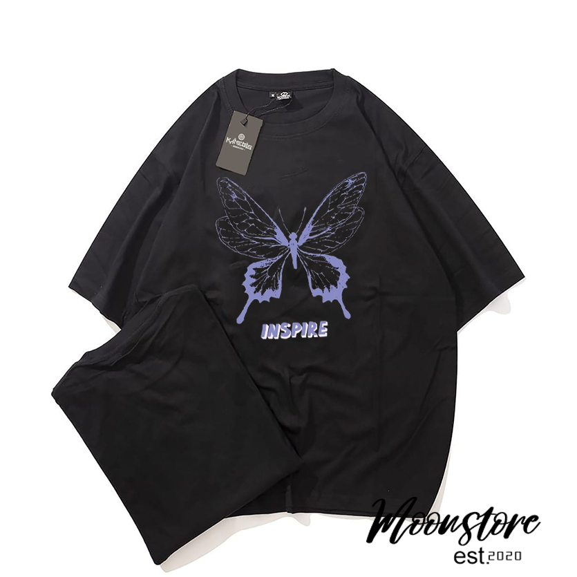Moonstore Oversized Kaos Butterfly inspire T-shirt Korean Style Pria Wanita